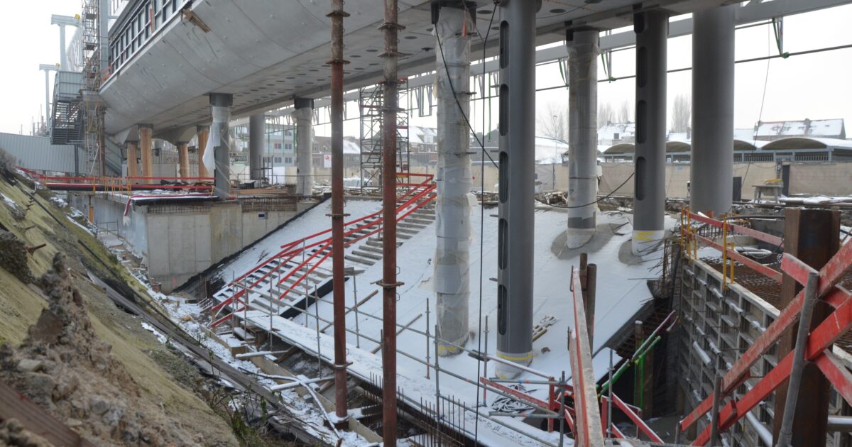 Project Gent SintPieters Werken in de sneeuw